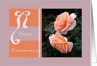 Anniversary, 50th, Peach Roses, card