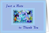 Thank you note, For Helping Me Move, Blue Butterflies card
