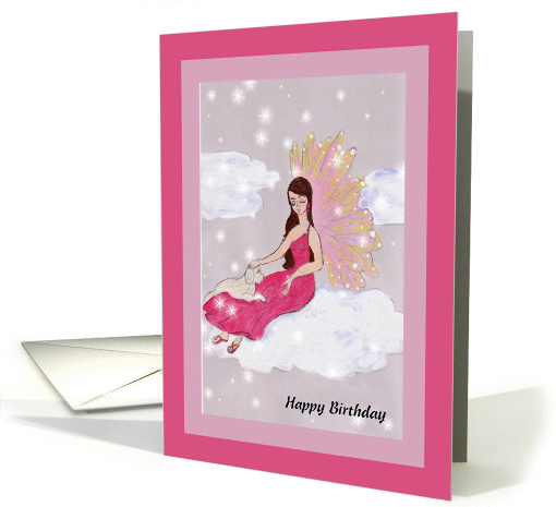 Birthday Wishes for Daughter Young Lady with Fairy Wings & Puppy card