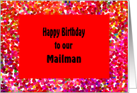Birthday for Mailman, Bright Red and Cheerful Digital Design card