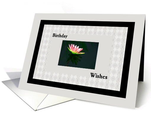 Birthday Wishes with Pink Water Lily. card (825357)