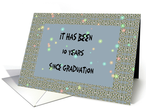 Graduation Reunion Card, Slate Blue Design, 10 Years. card (831944)