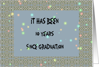 Graduation Reunion Card, Slate Blue Design, 10 Years. card