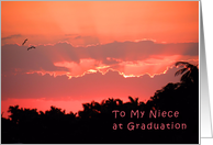 Graduation Card for Niece with Peach Sunset card