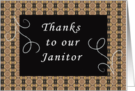 Thank You Card for Janitor, Brown and Black Digital Design card