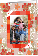 Thanksgiving Add your own Photo with Orange and White Flowers card