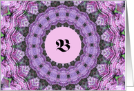 Blank Monogram Letter B in a Lavender Digital Design card