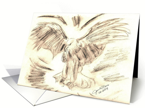 Artwork - Bald Eagle in Flight card (396621)