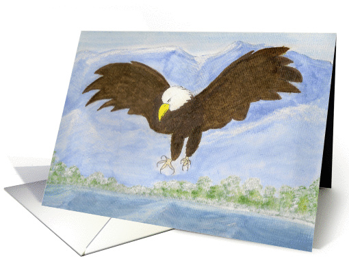 Bald Eagle in the Mountains Painting card (437739)