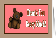 Baby Shower Thank you cards teddy bear pink card