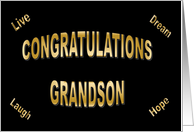 Graduation card congratulations grandson card