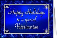 Happy Holidays Veterinarian Blue and Silver card