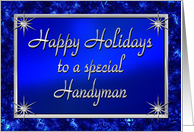 Happy Holidays Handyman Blue and Silver card