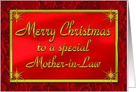 Merry Christmas Mother-in-Law Shiny Red and Gold card