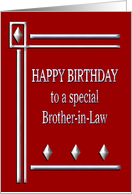 Happy Birthday Brother-in-Law Red and Silver card