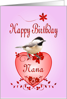 Nana Birthday - Chickadee card