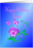 Nana Birthday Butterflies and Flower card