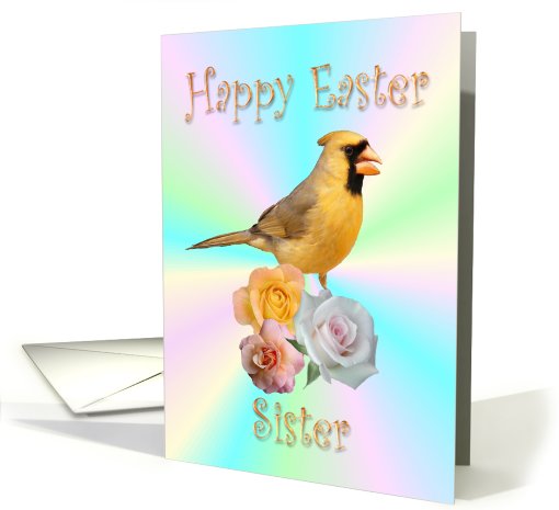 Sister Happy Easter Cardinal Roses card (545380)