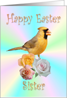 Sister Happy Easter Cardinal Roses card