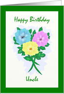 Happy Birthday Uncle Flowers card