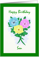 Happy Birthday Son Flowers card