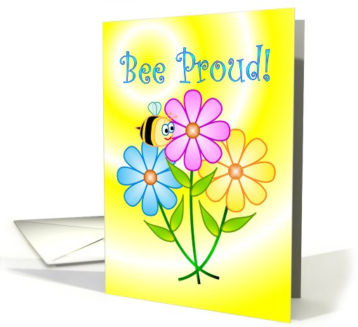 Congratulations Bee Proud Cute Flowers card (583830)