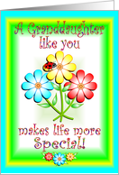 Happy Birthday Granddaughter Flowers card