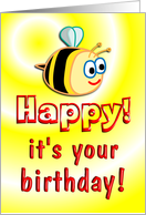 Birthday, Bee, Cute card