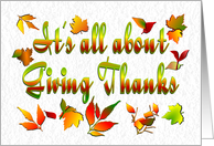 Thanksgiving, Giving Thanks, fall leaves card