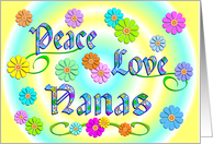 Nana Birthday Flowers Peace Love card