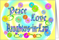 Daughter-in-Law Birthday Flowers Peace Love card
