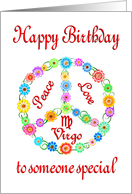 Happy Birthday Virgo Astrology Zodiac Birth Sign card