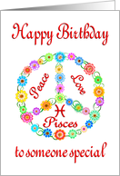 Happy Birthday Pisces Astrology Zodiac Birth Sign card