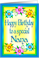 Happy Birthday Nana Flowers card