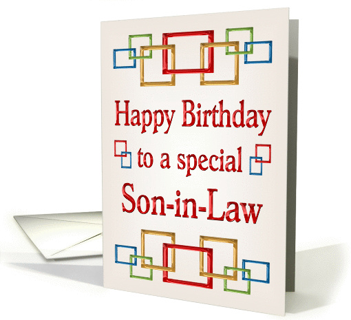 Happy Birthday Son in Law Colorful Links card (878025)