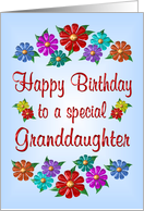 Happy Birthday Granddaughter Flowers card