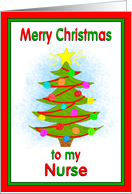 Merry Christmas Nurse Tree Ornaments from Child card