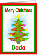 Merry Christmas Dada Tree Ornaments from Child card