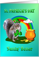 St. Patrick’s Day Squirrel - Shamrock - Pot of gold - Rainbow card