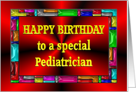 Happy Birthday Pediatrician Colorful Tiles card