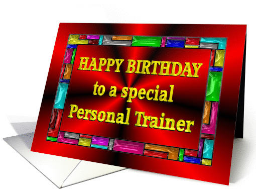 Happy Birthday Personal Trainer Colorful Tiles card (993303)