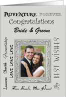 Congratulations to the Bride and Groom, Gray, Custom Photo and Text card