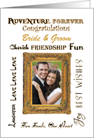 Congratulations to the Bride and Groom, White, Custom Photo and Text card