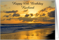 Husband Happy 40th Birthday Hawaii Beach Sunset, Custom Text card