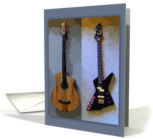 Bass Guitars -- blank inside card (414862)