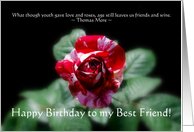 Best Friend Rose Birthday card