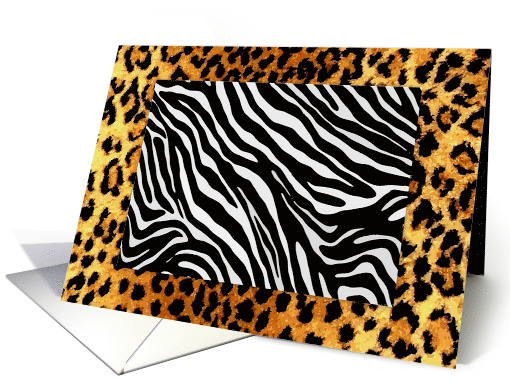 Zebra and Leopard Fur Blank card (447404)