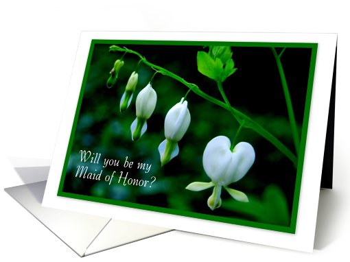 Will You Be My Maid of Honor? White Hearts card (453993)