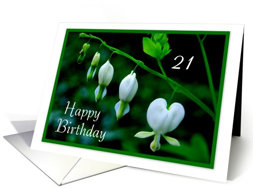 Happy Birthday to 21 - White Hearts card (454736)
