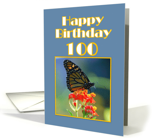 Happy Birthday 100 Monarch Butterfly card (504905)